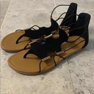 black sandals